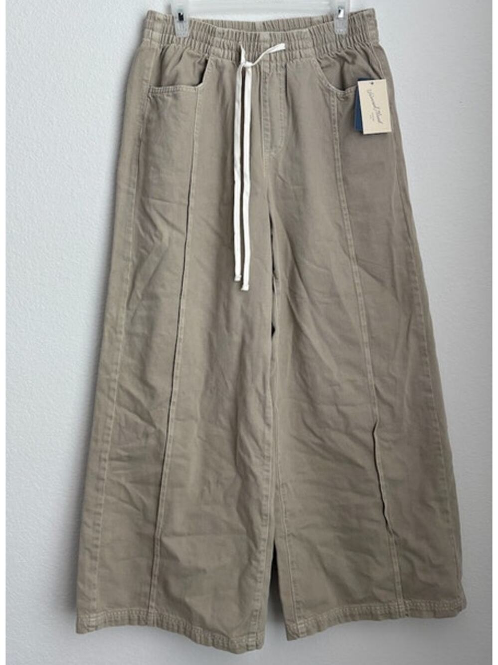 NWT Womens Universal Thread Wide Leg Sage Drawstring Trouser Denim Pant Size M